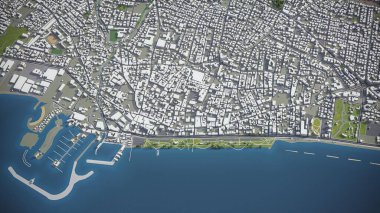 Limasol - 3D şehir modeli hava görüntüleme