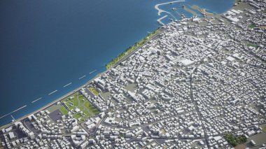 Limasol - 3D şehir modeli hava görüntüleme