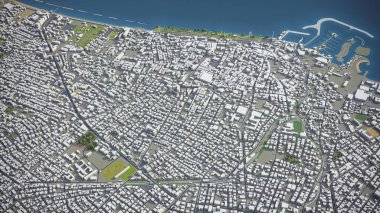 Limasol - 3D şehir modeli hava görüntüleme