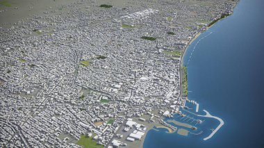 Limasol - 3D şehir modeli hava görüntüleme