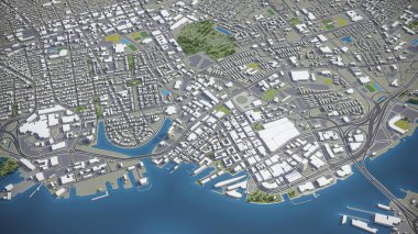 Norfolk - 3D şehir modeli hava görüntüleme
