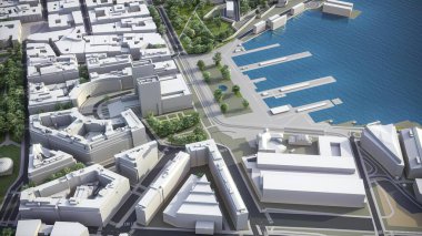 Oslo - 3D şehir modeli hava görüntüleme