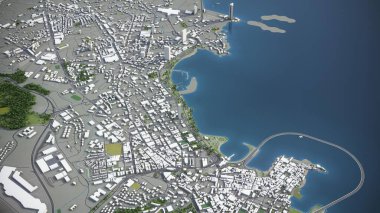 Panama - 3D şehir modeli hava görüntüleme