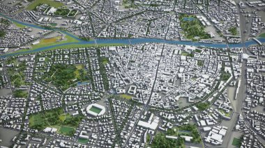 Parma - 3D şehir modeli hava görüntüleme