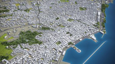 Patras - 3D şehir modeli hava görüntüleme