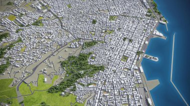 Patras - 3D şehir modeli hava görüntüleme