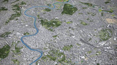 Roma - 3D şehir modeli hava görüntüleme