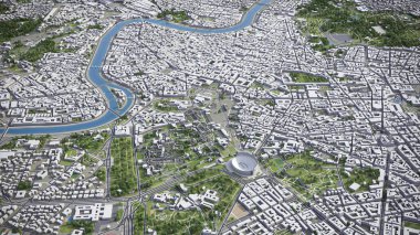 Roma - 3D şehir modeli hava görüntüleme