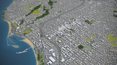 Santa Barbara - 3D şehir modeli hava görüntüleme