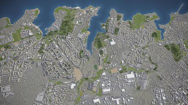 Sivastopol - 3D şehir modeli hava görüntüleme