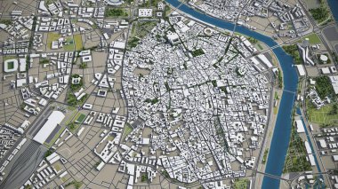 Sevilla - 3D şehir modeli hava görüntüleme