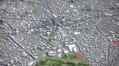 Shibuya - 3D şehir modeli hava görüntüleme