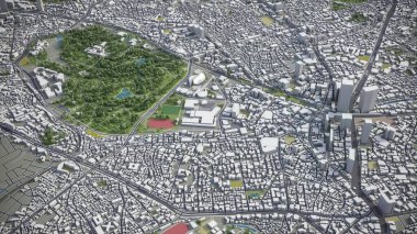 Shibuya - 3D şehir modeli hava görüntüleme