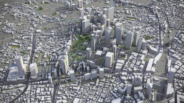 Shinjuku - 3D şehir modeli hava görüntüleme