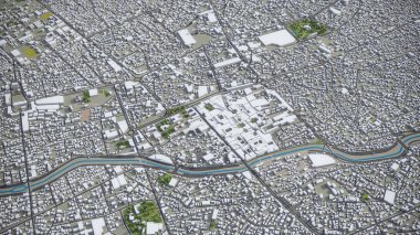 Tabriz - 3D şehir modeli hava görüntüleme