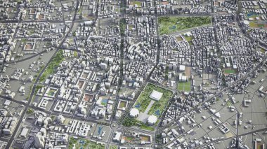 Taipei - 3D şehir modeli hava görüntüleme