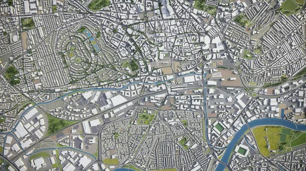 Nottingham - 3D şehir modeli hava görüntüleme