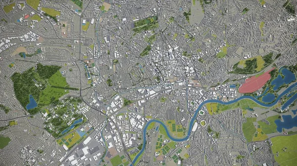 Nottingham - 3D şehir modeli hava görüntüleme