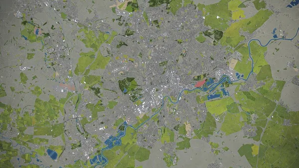 Nottingham - 3D city model aerial rendering