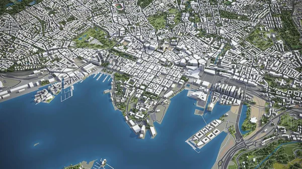 Oslo - 3D şehir modeli hava görüntüleme