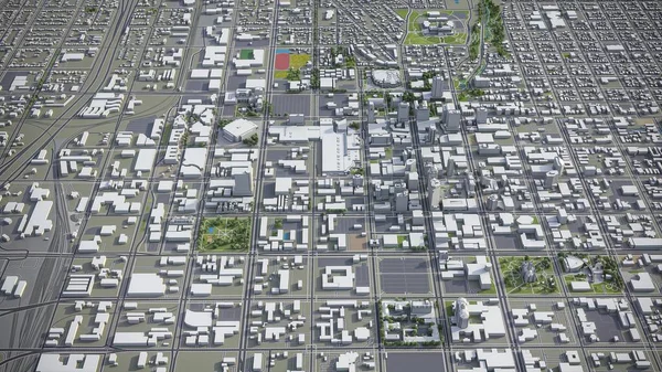 Salt Lake City - 3D city model aerial rendering
