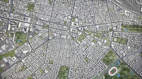 София - 3D городская модель воздушного рендеринга