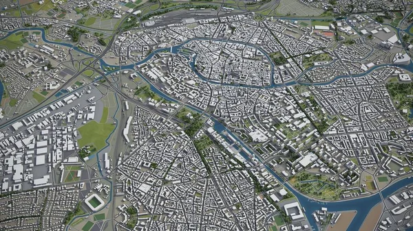 Strasbourg Şehir Modeli Hava Görüntüleme — Stok fotoğraf