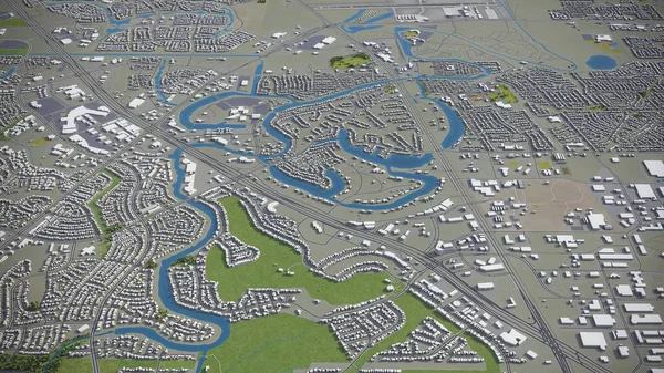 Sugar Land - 3D city model aerial rendering