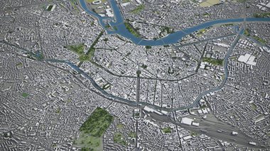 Toulouse - 3D şehir modeli hava görüntüleme