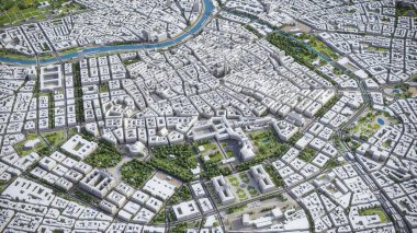 Viyana - 3D şehir modeli hava görüntüleme