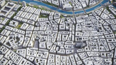 Viyana - 3D şehir modeli hava görüntüleme