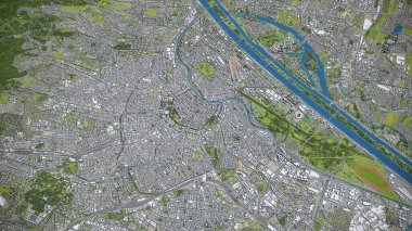 Viyana - 3D şehir modeli hava görüntüleme