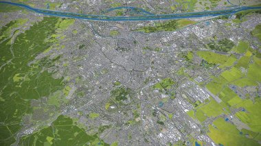 Viyana - 3D şehir modeli hava görüntüleme