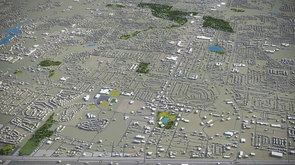 Warner Robins - 3D city model aerial rendering