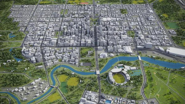 Adelaide 3D şehir modeli hava görüntüleme