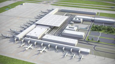Berlin Brandenburg Havaalanı - 3D model hava görüntüleme