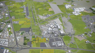 Dublin Havaalanı - 3D model hava görüntüleme