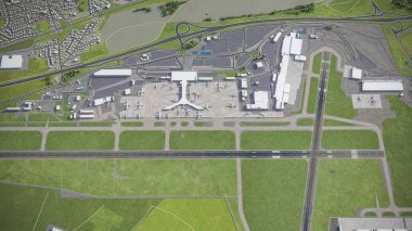 EuroAirport Basel-Mulhouse-Freiburg - 3D model hava görüntüleme
