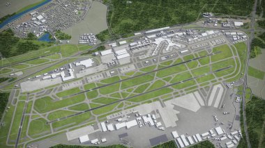 Frankfurt Havaalanı - 3D model hava görüntüleme