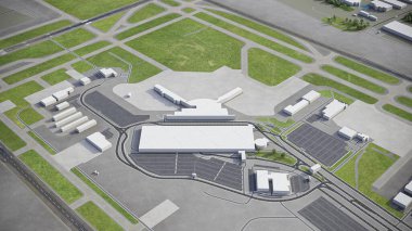 Grand Rapids Havaalanı - 3D model hava görüntüleme