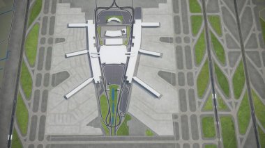 Guangzhou Baiyun Uluslararası Havalimanı - 3D model hava görüntüleme