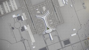 Jeddah King Abdulaziz Uluslararası Havalimanı - 3D model hava görüntüleme