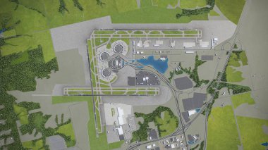 Kansas City Uluslararası Havalimanı - 3D model hava görüntüleme