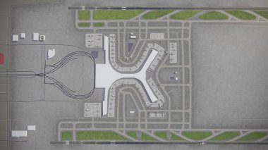 Kunming Changshui Uluslararası Havalimanı - 3D model hava görüntüleme