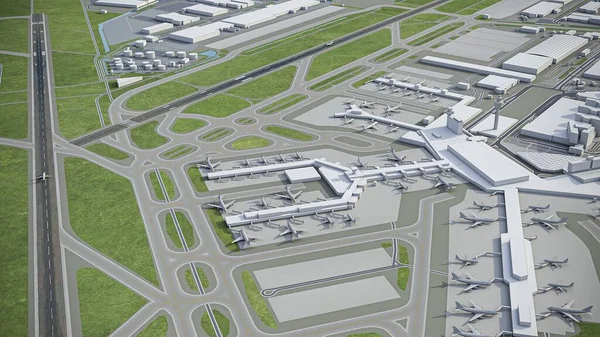 Amsterdam Schiphol Havaalanı - 3D model hava görüntüleme