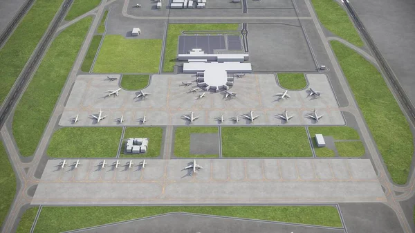 Aéroport Antalya Modèle Rendu Aérien — Photo