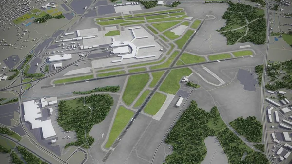 Baltimore Washington International Thurgood Marshall Airport Modell Luftwiedergabe — Stockfoto