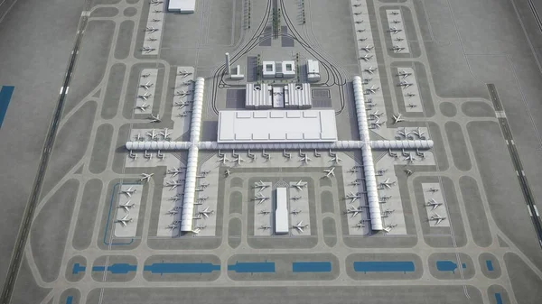 Bangkok Suvarnabhumi Havaalanı Model Hava Görüntüleme — Stok fotoğraf