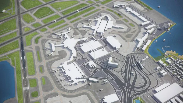 Βοστώνη Logan Διεθνές Αεροδρόμιο Μοντέλο Εναέρια Απόδοση — Φωτογραφία Αρχείου