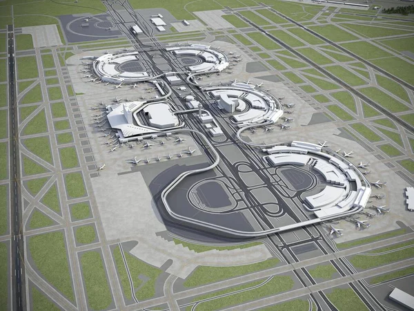 Dallas Aeropuerto Internacional Fort Worth Modelo Representación Aérea — Foto de Stock